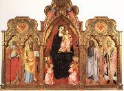 GADDI, Agnolo Madonna and Child with Angels and SS.Benedict and Peter.john the Baptist and Miniato oil